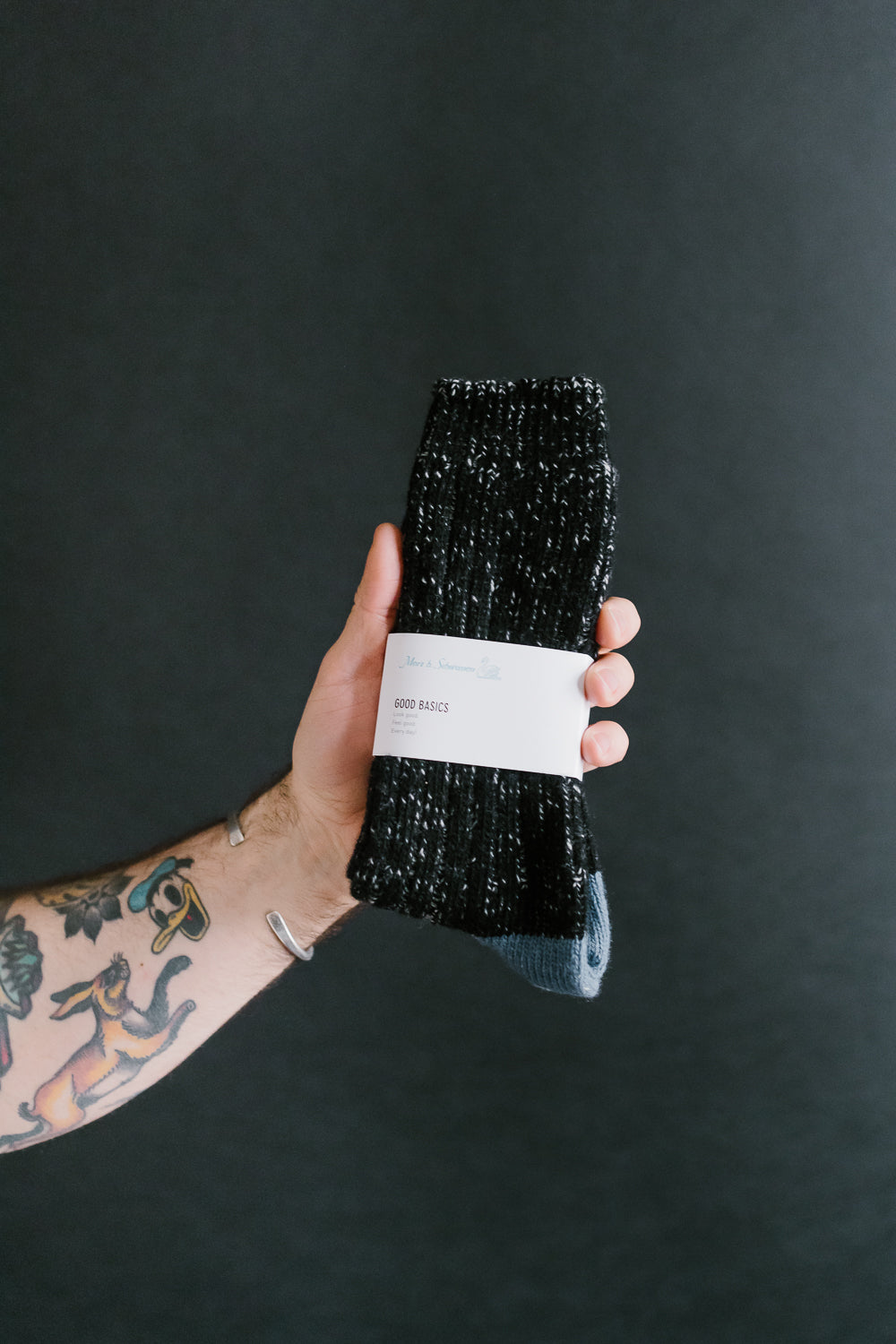MW72.9902 - Extra Fine Merino Wool Socks - Deep Black, Nature