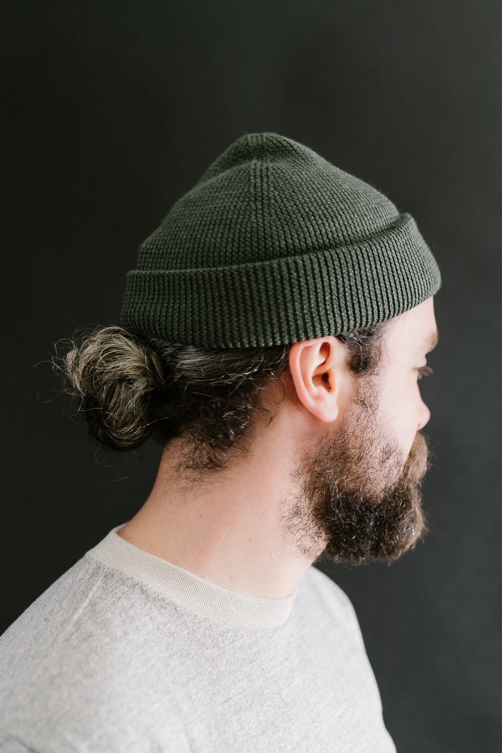 MWBN05.40 - Ribbed Structure Watch Cap Merino Wool  - Army