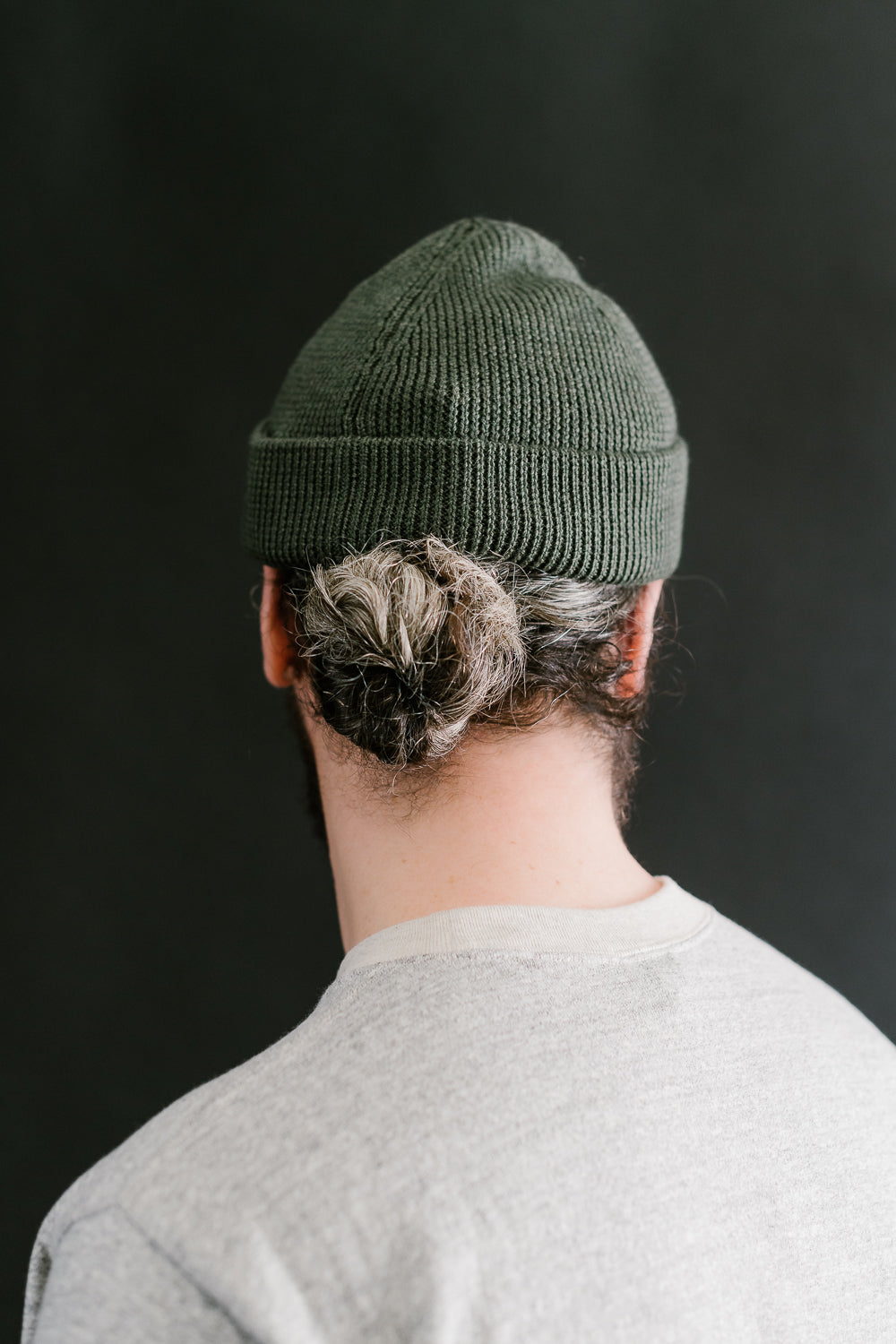 MWBN05.40 - Ribbed Structure Watch Cap Merino Wool - Army | James Dant