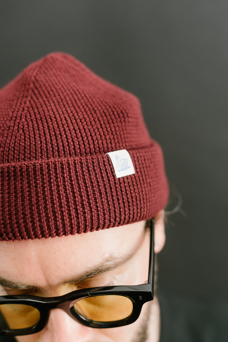 MWBN05.506 - Ribbed Structure Watch Cap Merino Wool  - Burgundy