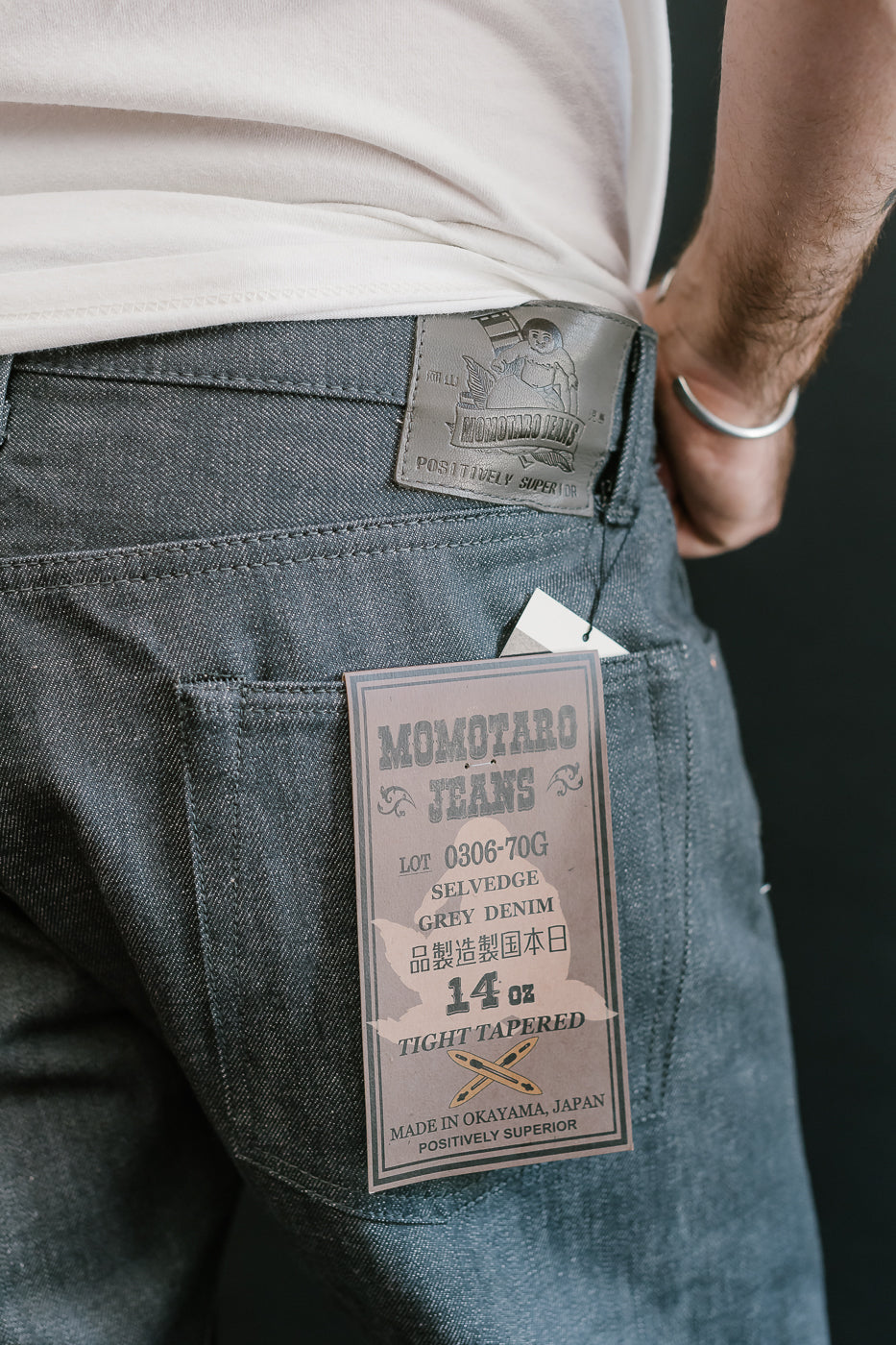 0306-70G - 14oz - Grey Selvedge Denim - Tight Tapered