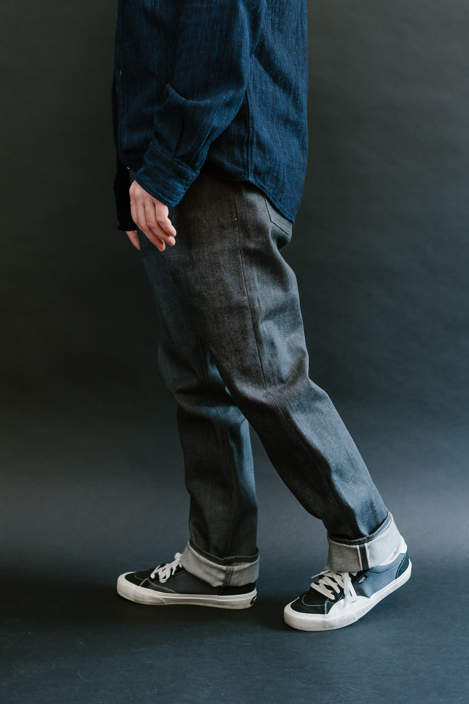 0605-70G - 14oz - Grey Selvedge Denim - Natural Tapered