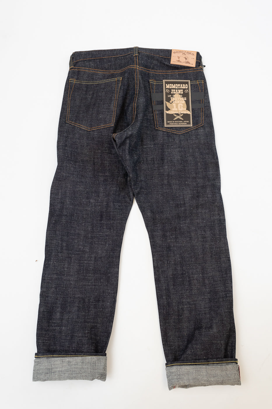 0605-82SP - 16oz - Texture Selvedge Custom Black Battle Stripes - Natural Tapered