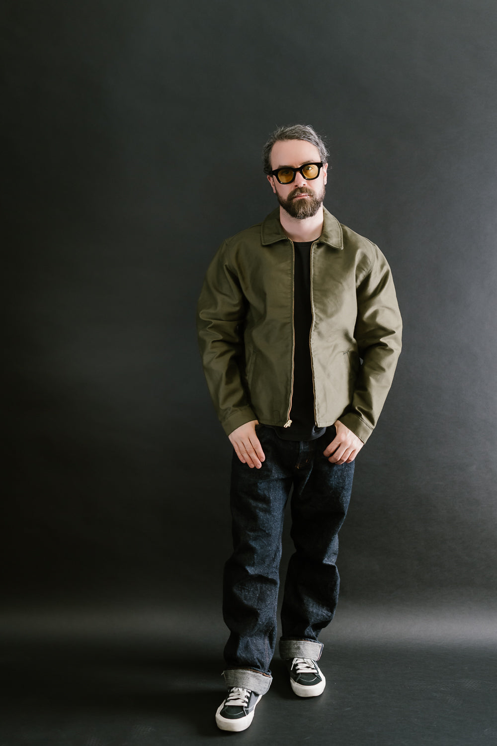 Brushed Jungle Cloth Zip Jacket - Army