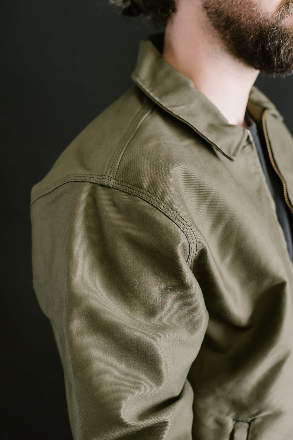 Brushed Jungle Cloth Zip Jacket - Army