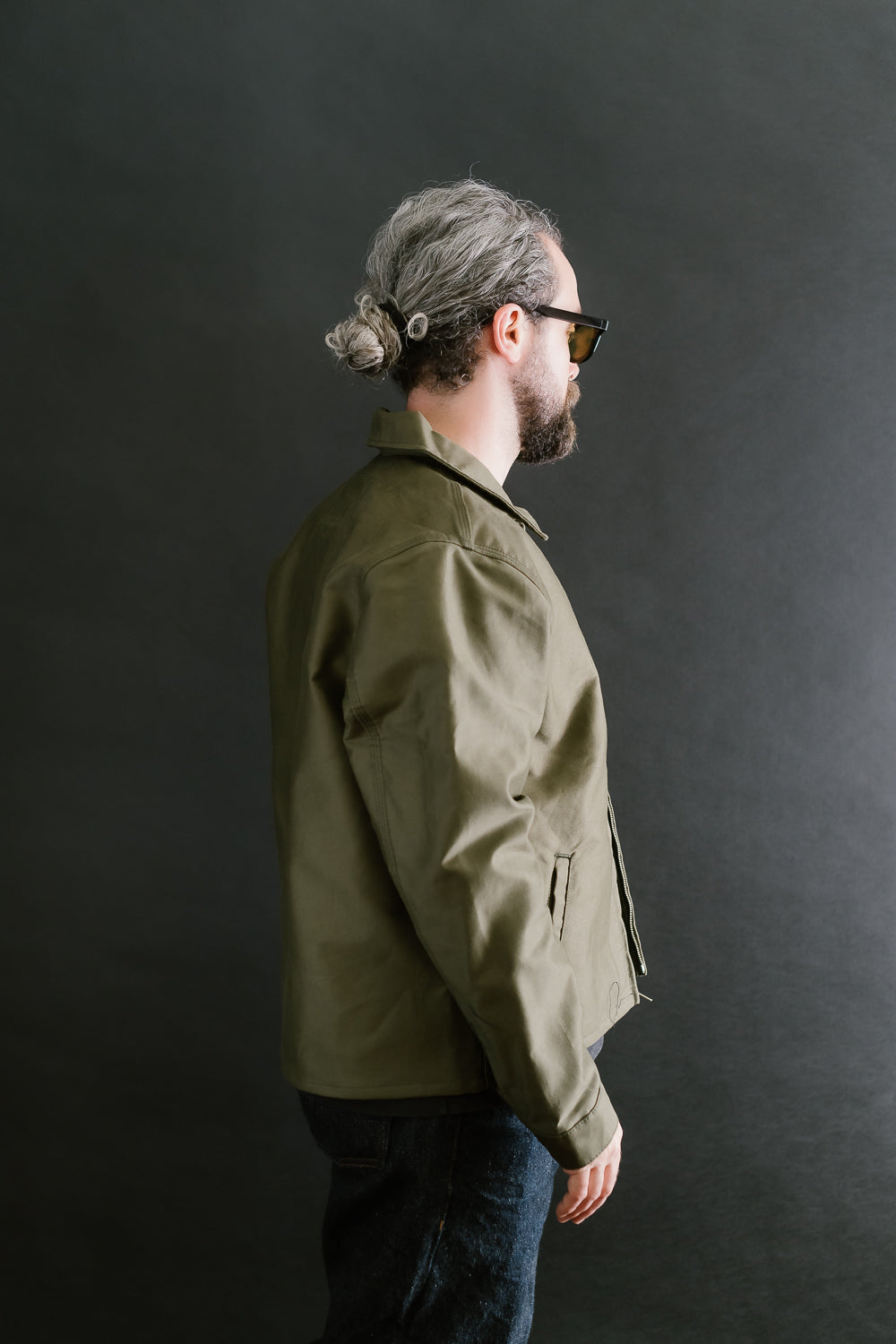 Brushed Jungle Cloth Zip Jacket - Army