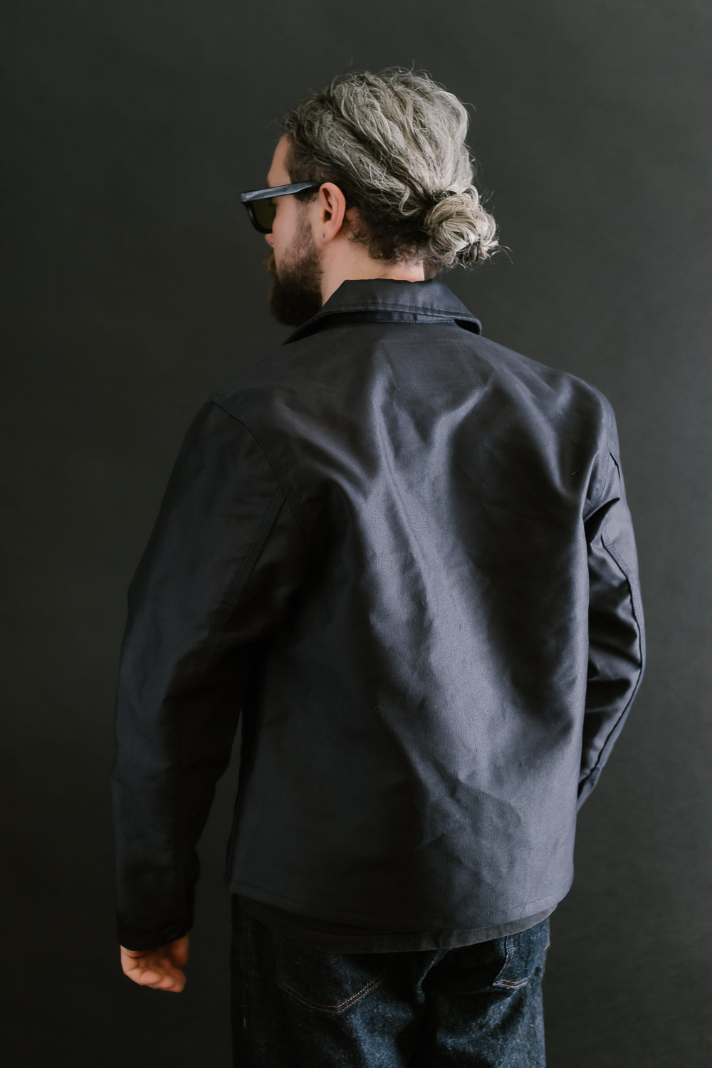 Brushed Jungle Cloth Zip Jacket - Navy