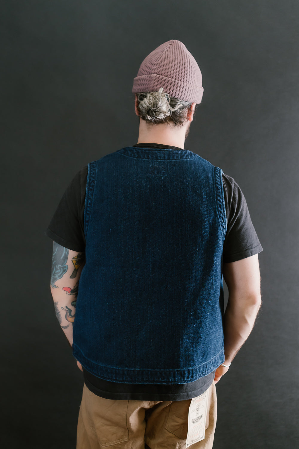 05100-3x3IDT - Twill Bio-Wash Vest - Indigo