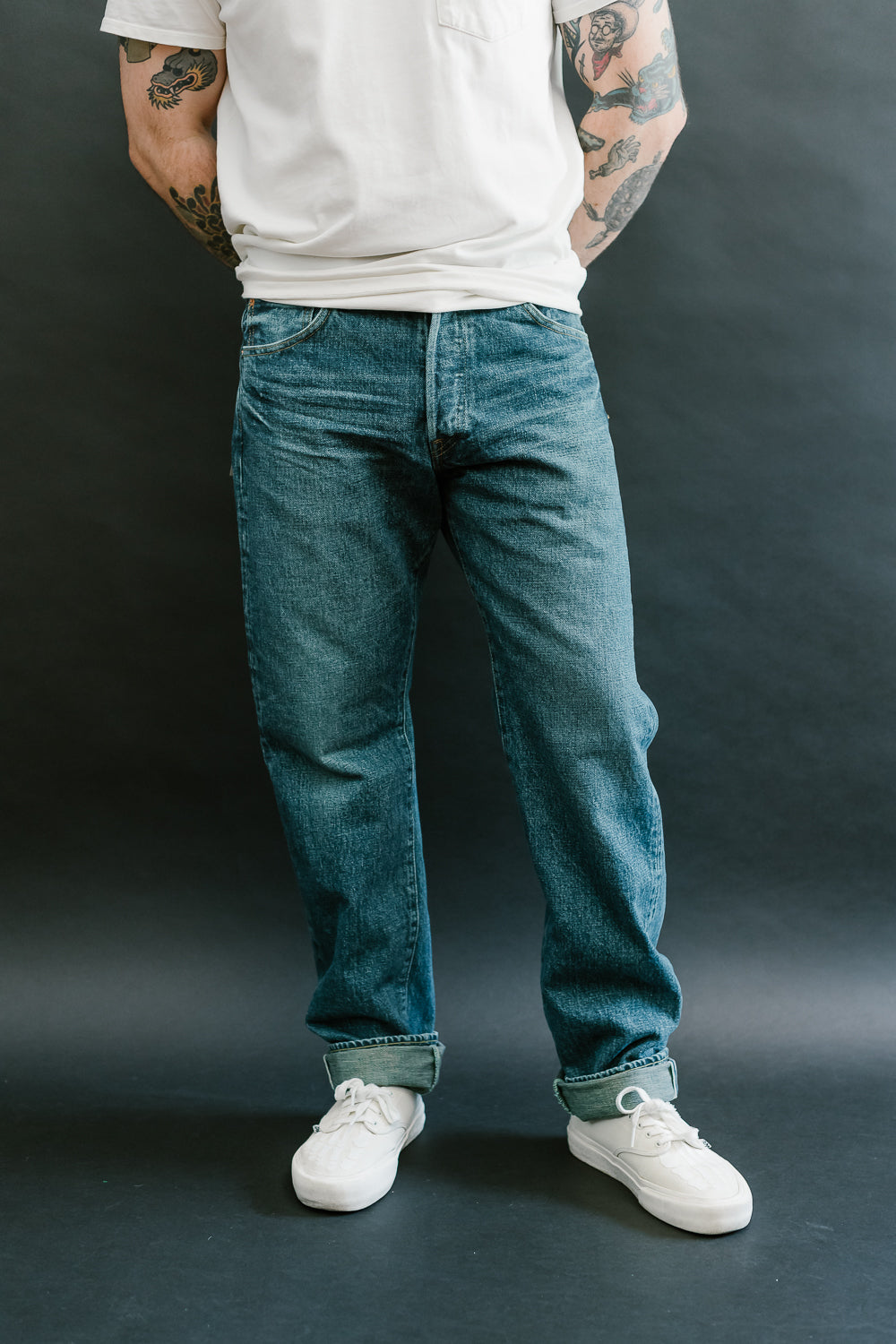 246-ISHIKAWADAI-Used - 15oz Washed Selvedge Denim - Neat Straight