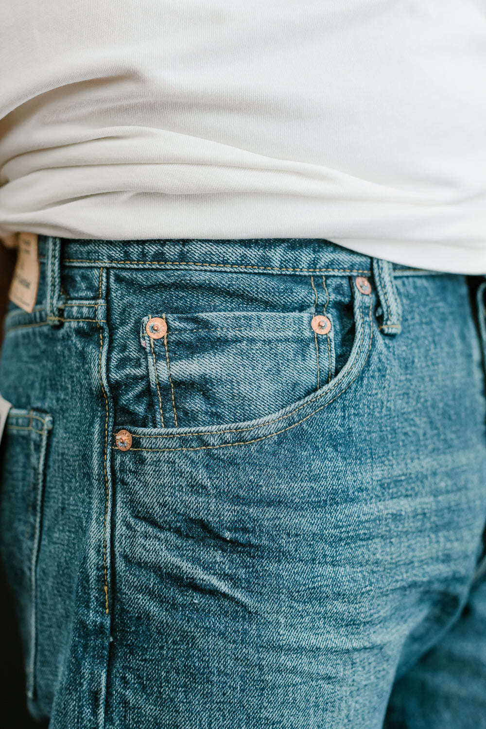 246-ISHIKAWADAI-Used - 15oz Washed Selvedge Denim - Neat Straight