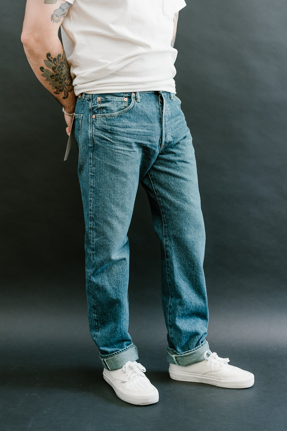 246-ISHIKAWADAI-Used - 15oz Washed Selvedge Denim - Neat Straight