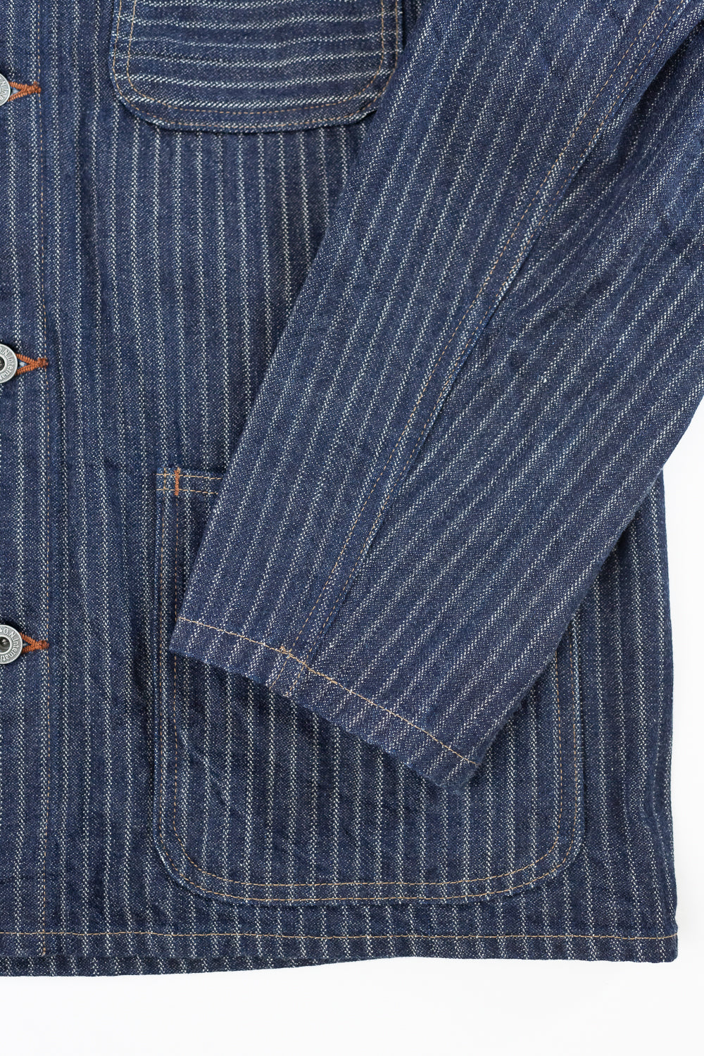 03501-HJS - 12oz Harinuki Jacquard Stripe Selvedge Coverall - Indigo