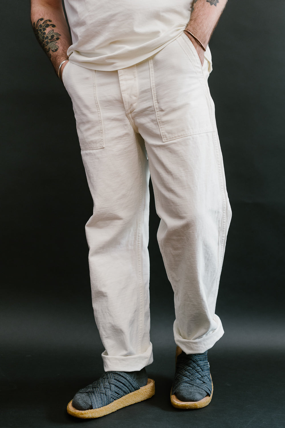 01-5002-66 - Fatigue Pants Reverse Sateen - Standard Fit - Ecru