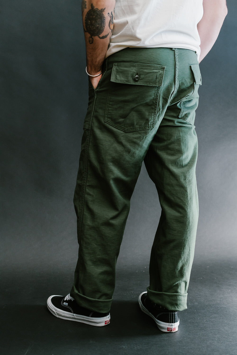 OrSlow US Army Regular Fit Fatigue Pants - Green Reverse Cotton Sateen