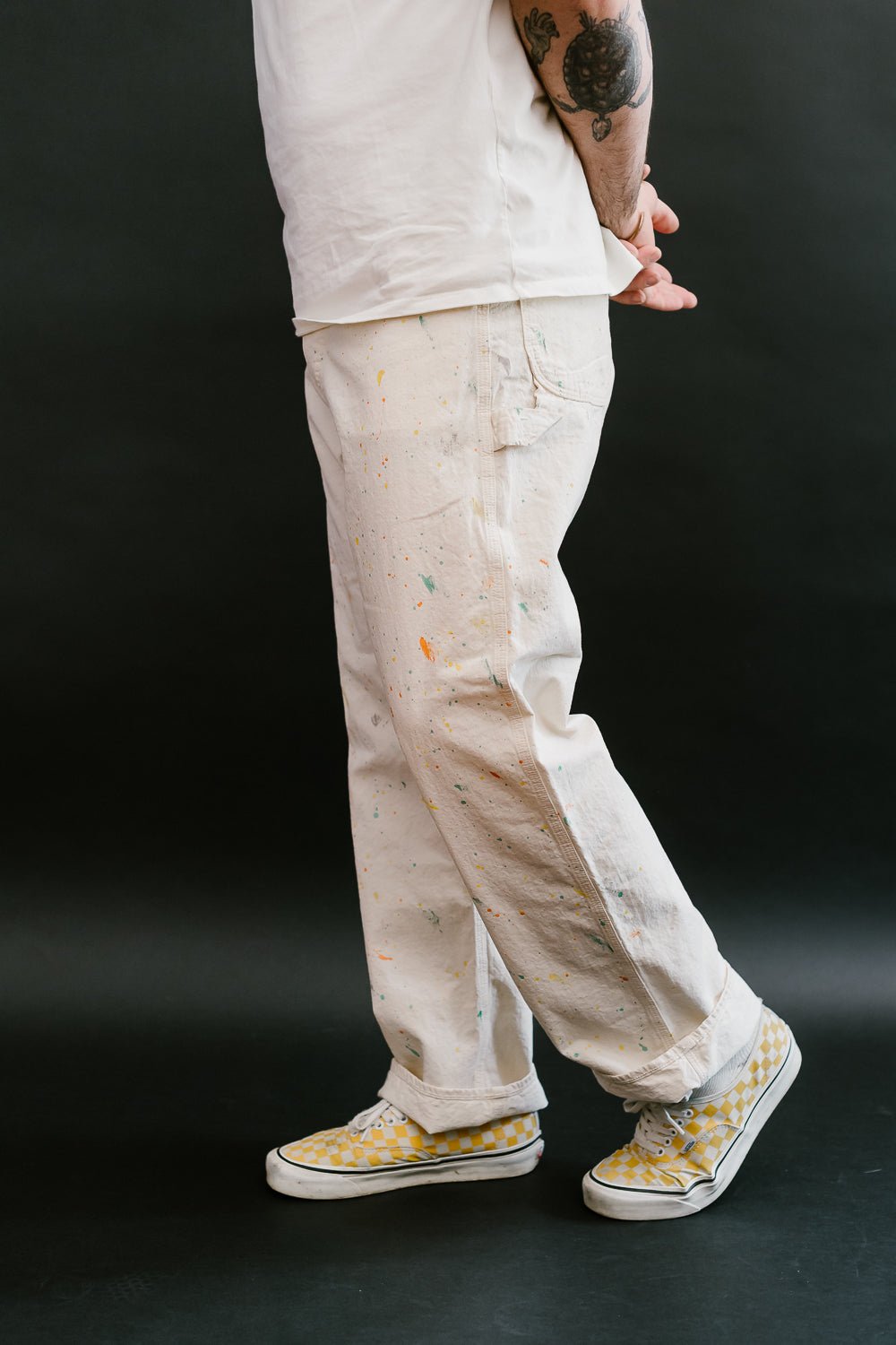 01-5120- P66 - Painters Pants Kinari Denim w/Paint - Ecru | James Dant