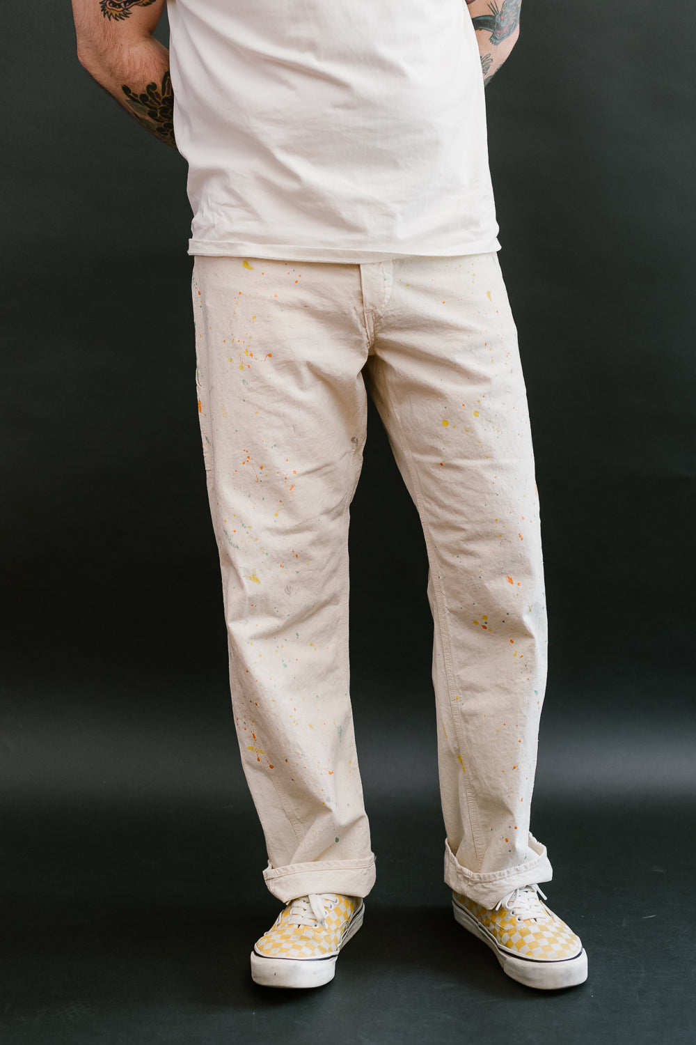 01-5120- P66 - Painters Pants Kinari Denim w/Paint - Ecru