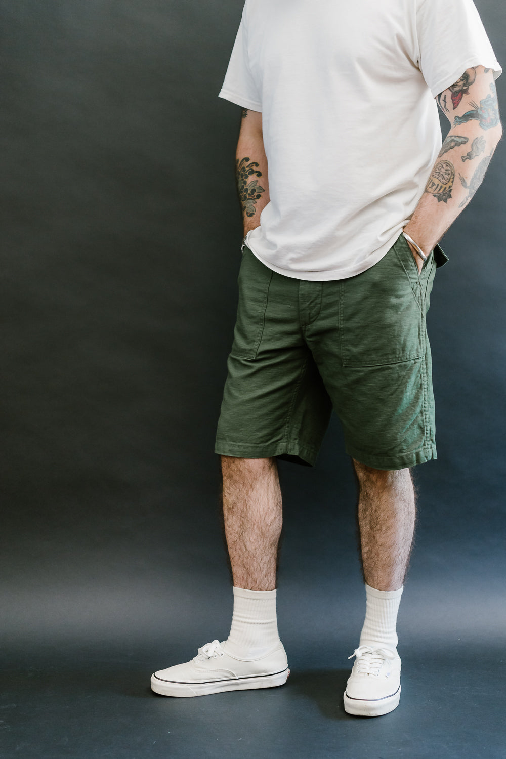 01-7002-16 - Fatigue Shorts - Army Green