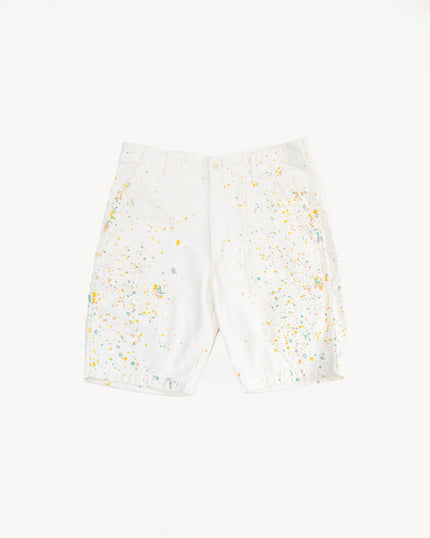 01-7002-P66 - Fatigue Shorts with Paint - Ecru