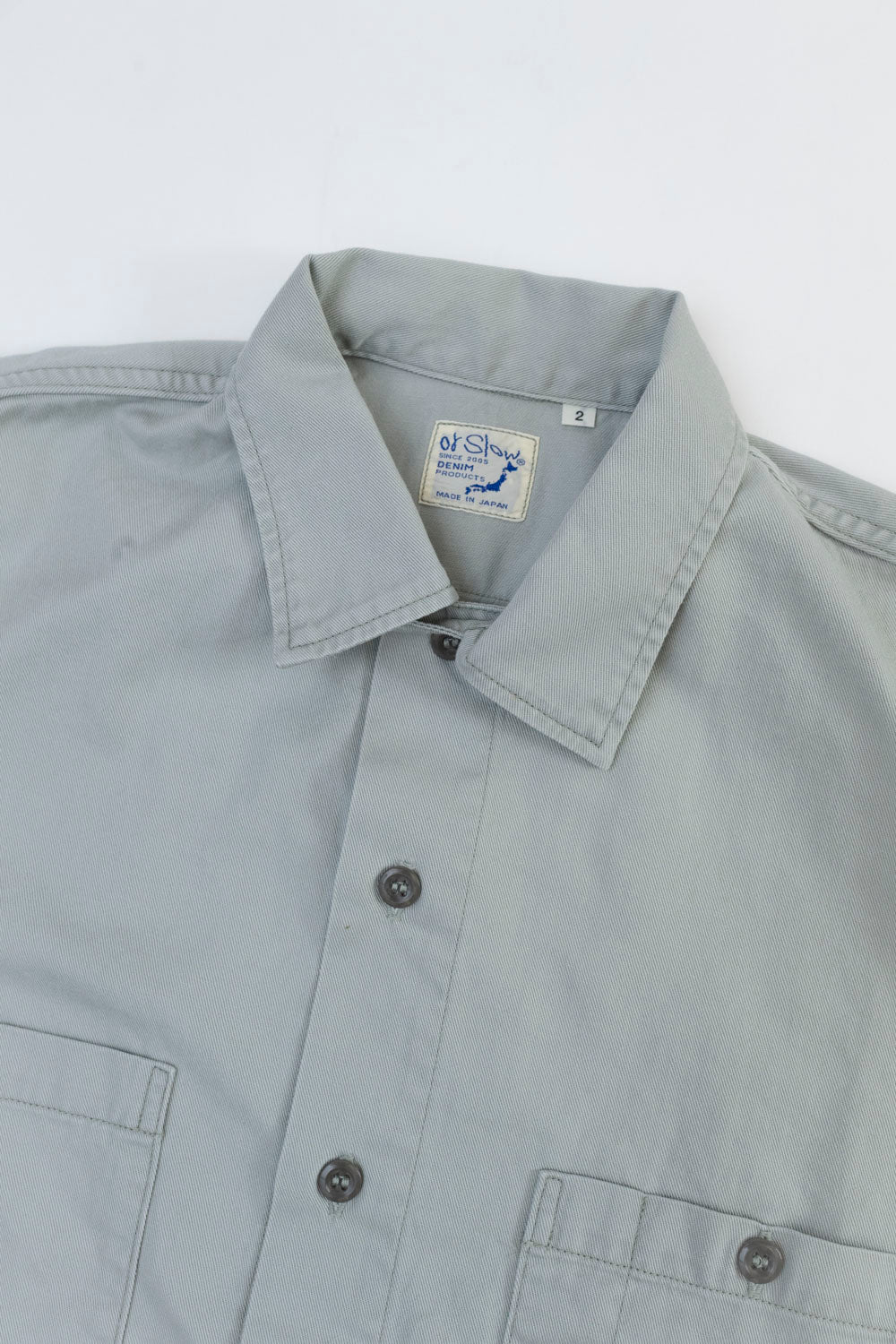 01-8069-71 - 1960s Twill Work Shirt - Light Grey | James Dant