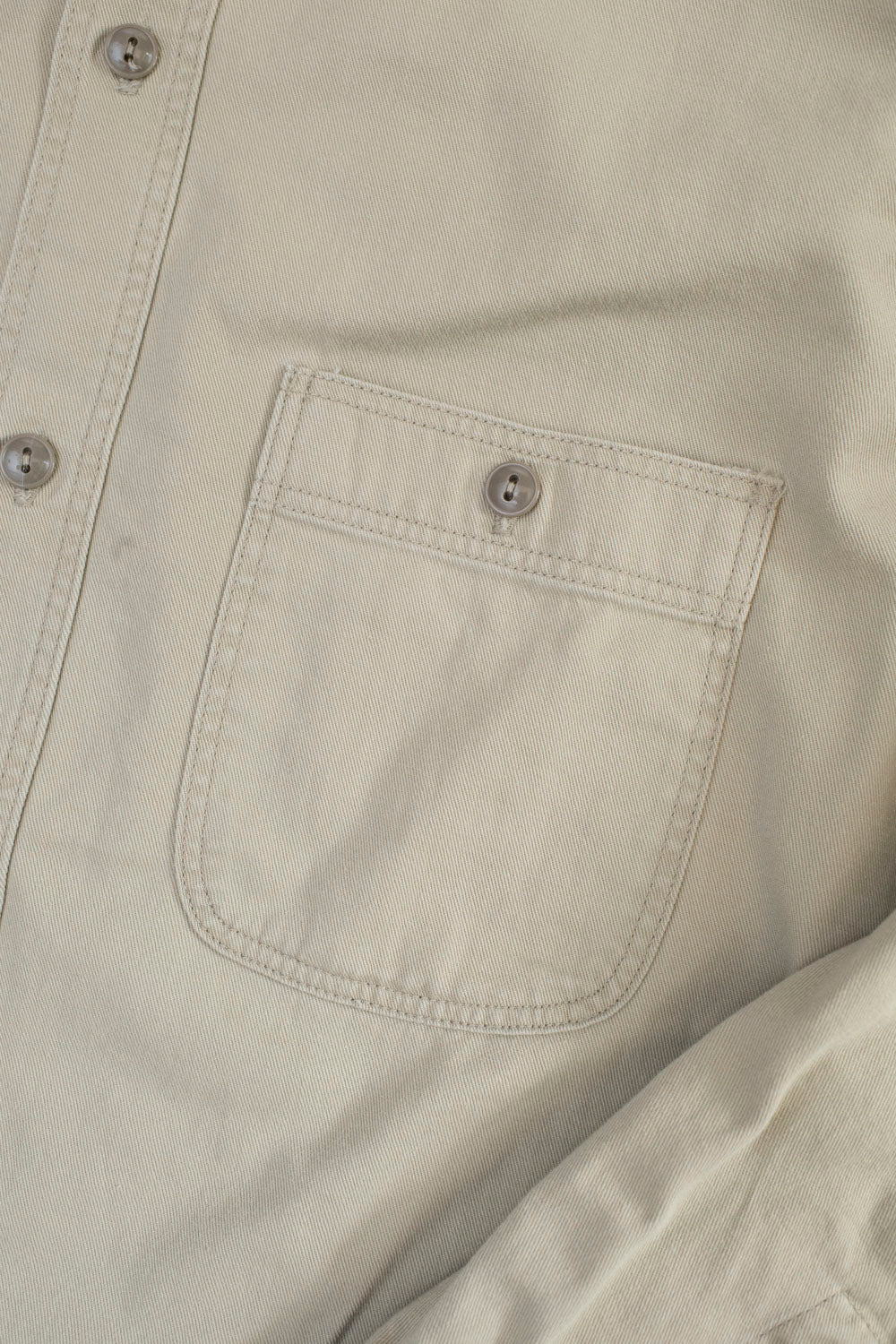 03-V8070- 67 - 1960s Twill Work Shirt Vintage Fit - Beige