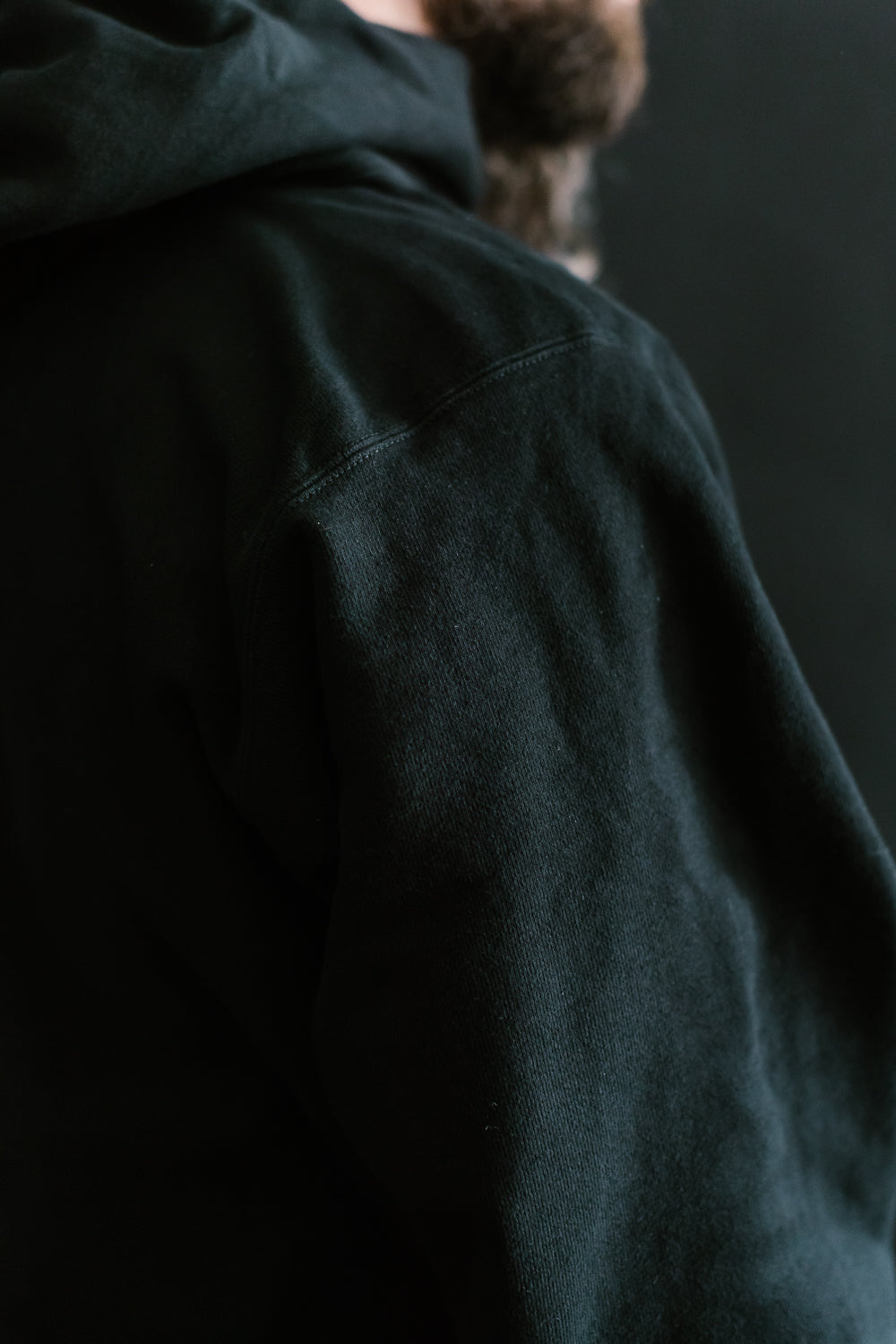 83-0031- 61K-JD - Loopwheel Hooded Sweatshirt - Exclusive No-Print Black