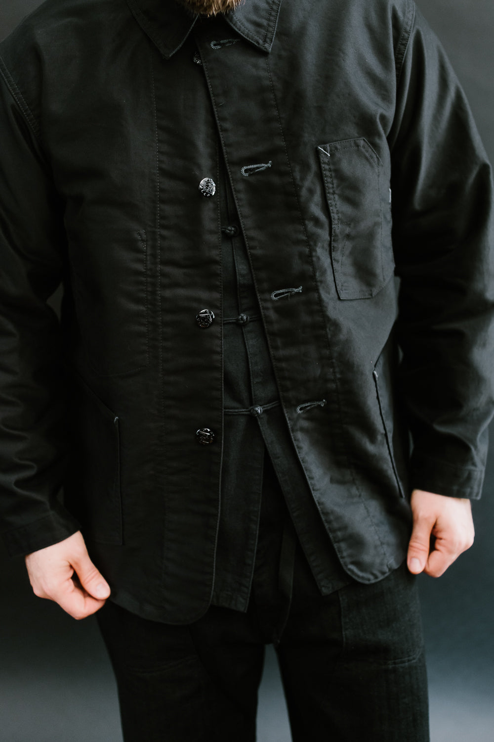 1101-MB - No. 1 Jacket Vintage Moleskin - Black