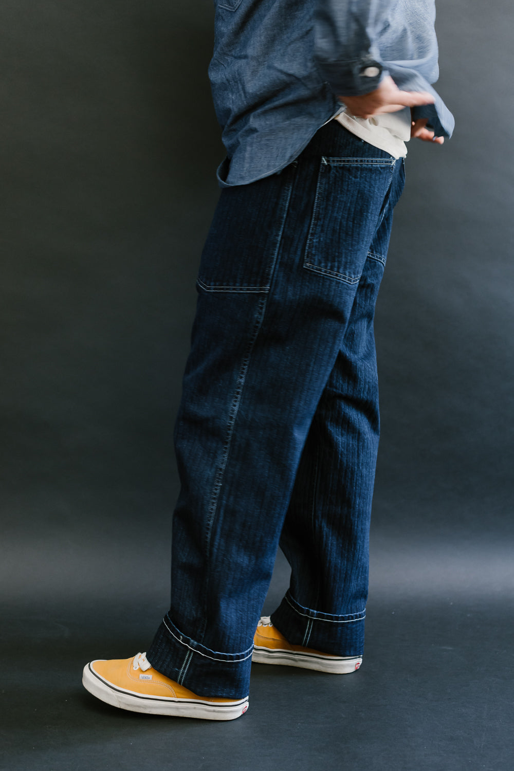 1301-HBI - Army Pants Herringbone Denim - Double Indigo