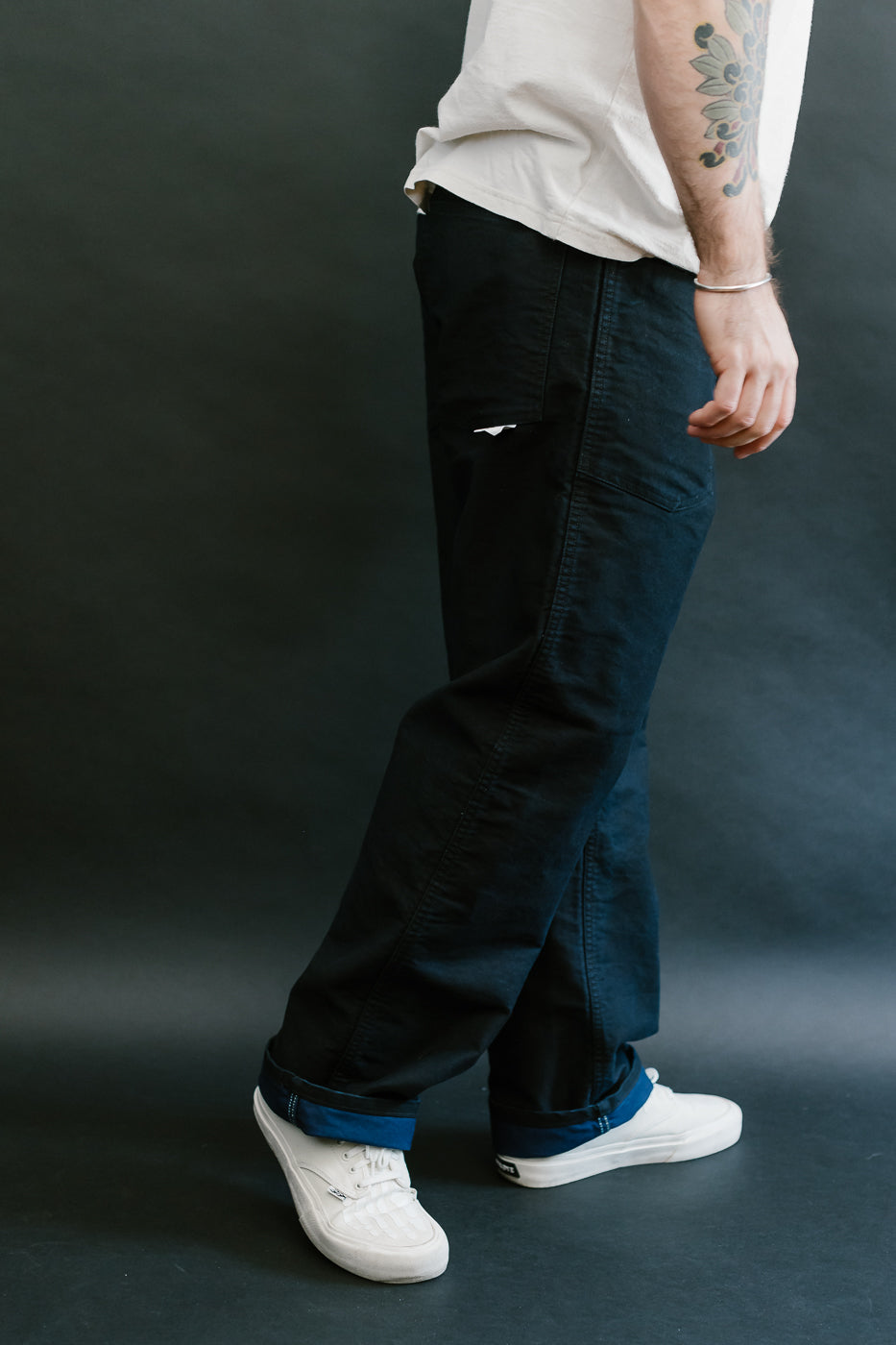 1301-MBI - Army Pants Moleskin - Black Indigo