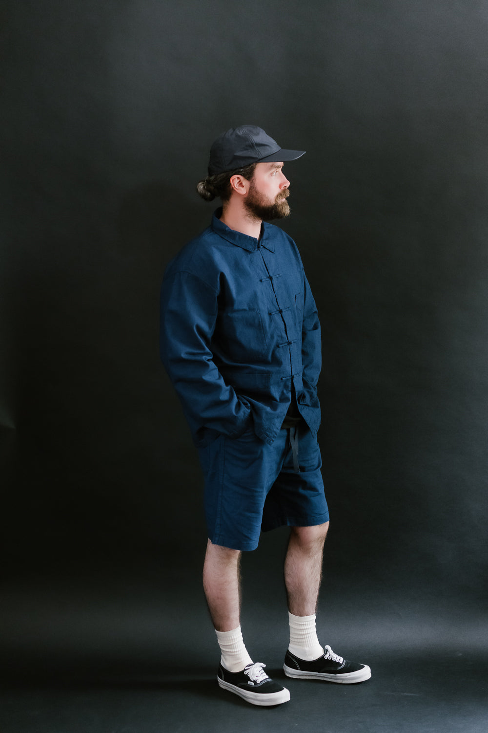 3318S-CLS - EZ Linen-Cotton Travail Shorts - Indigo