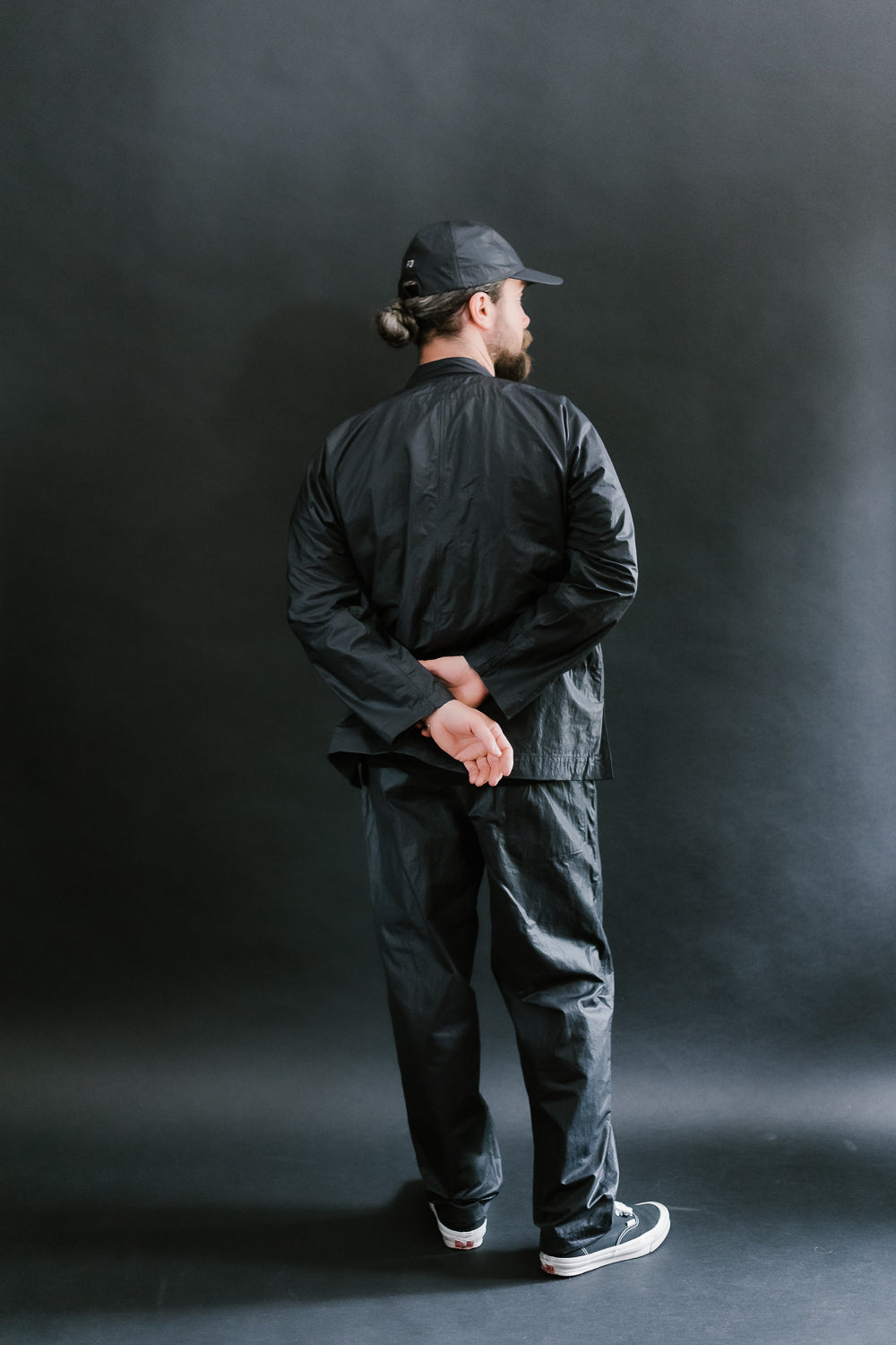 3319-WTB - EZ Chinois De Luxe Waxy Taffeta Pants - Black