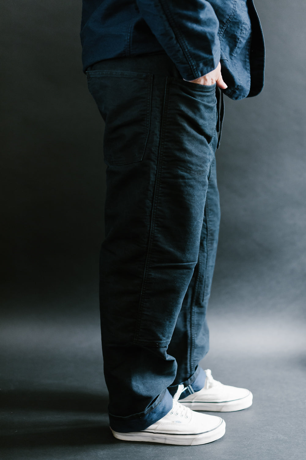 3312-MBI - E-Z DND Moleskin Dungaree - Black Indigo