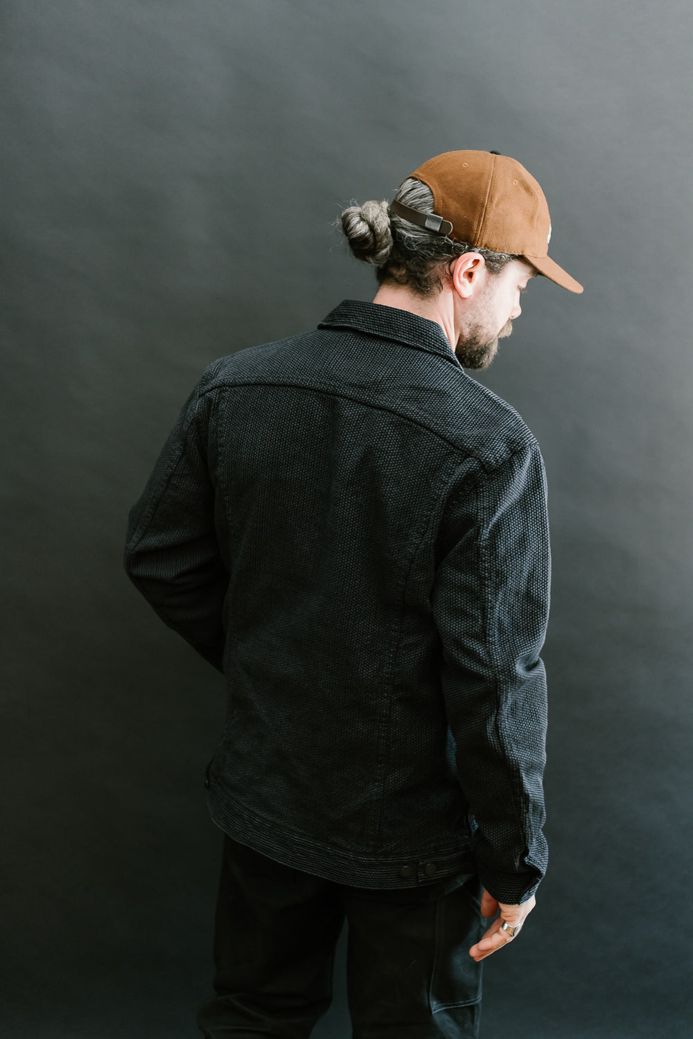 6117-BK - Sashiko Type II Jacket - Black x Grey