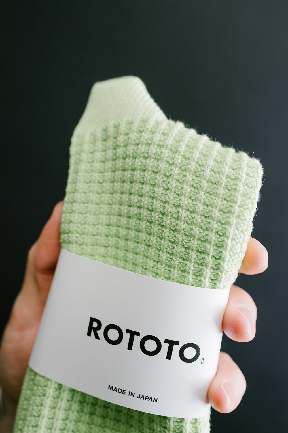 R1110 - Waffle Cotton Crew Sock - Lime