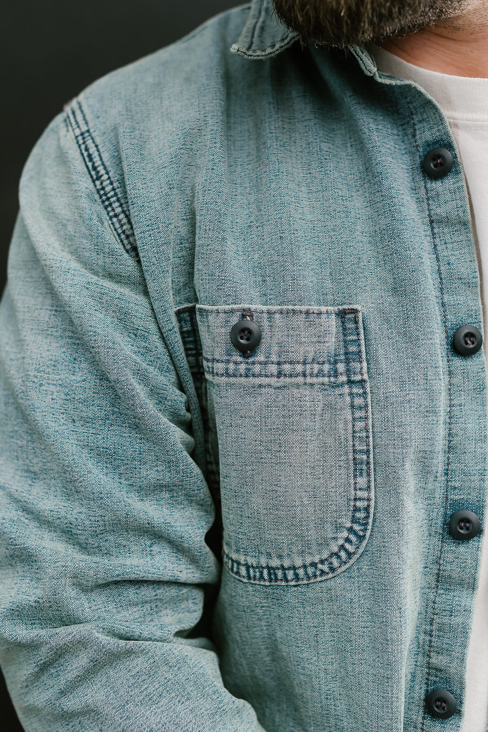 Washed Out ISC Work Shirt - Indigo | James Dant