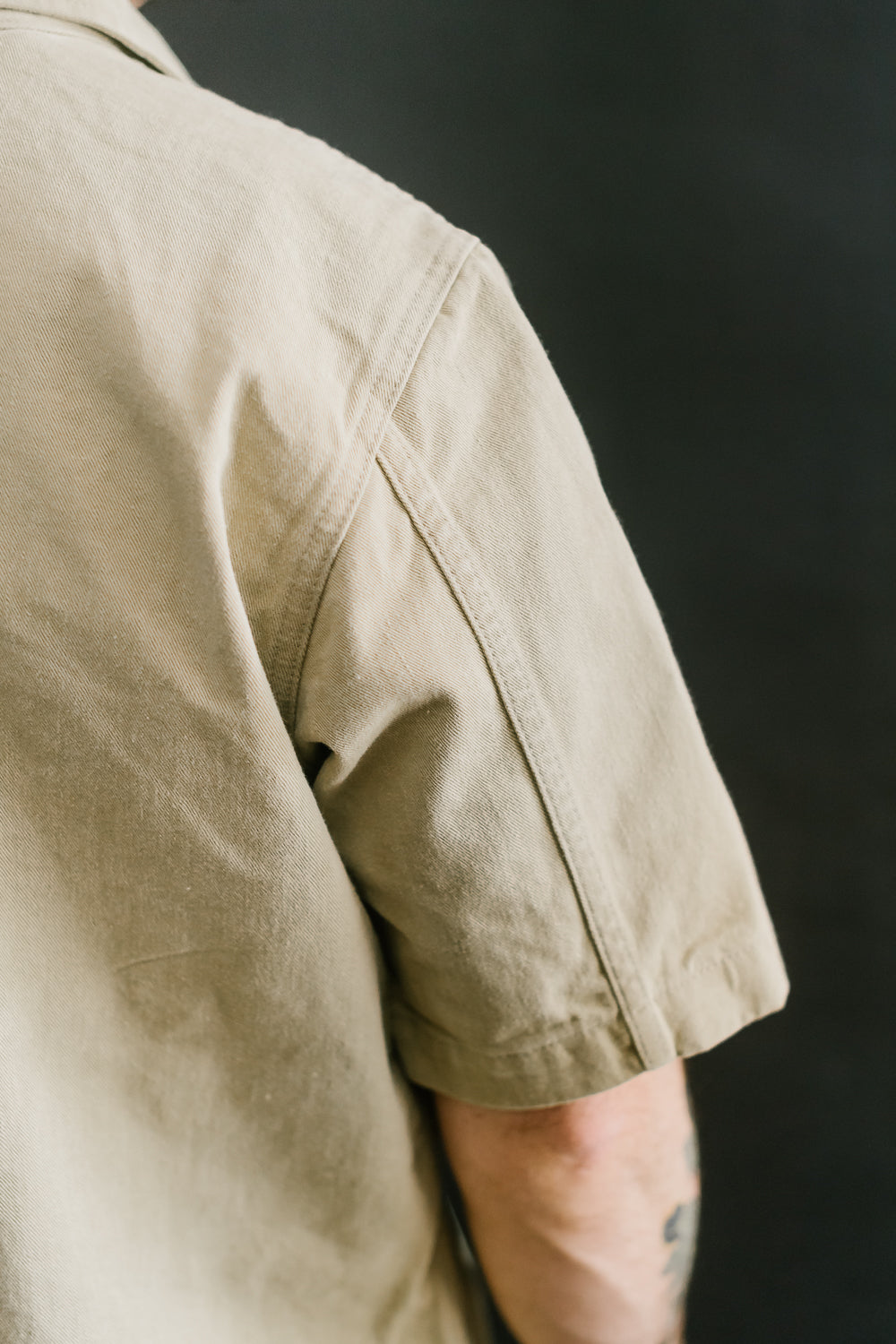 12.5oz - Rinsed Field Shirt Twill Selvedge - Khaki