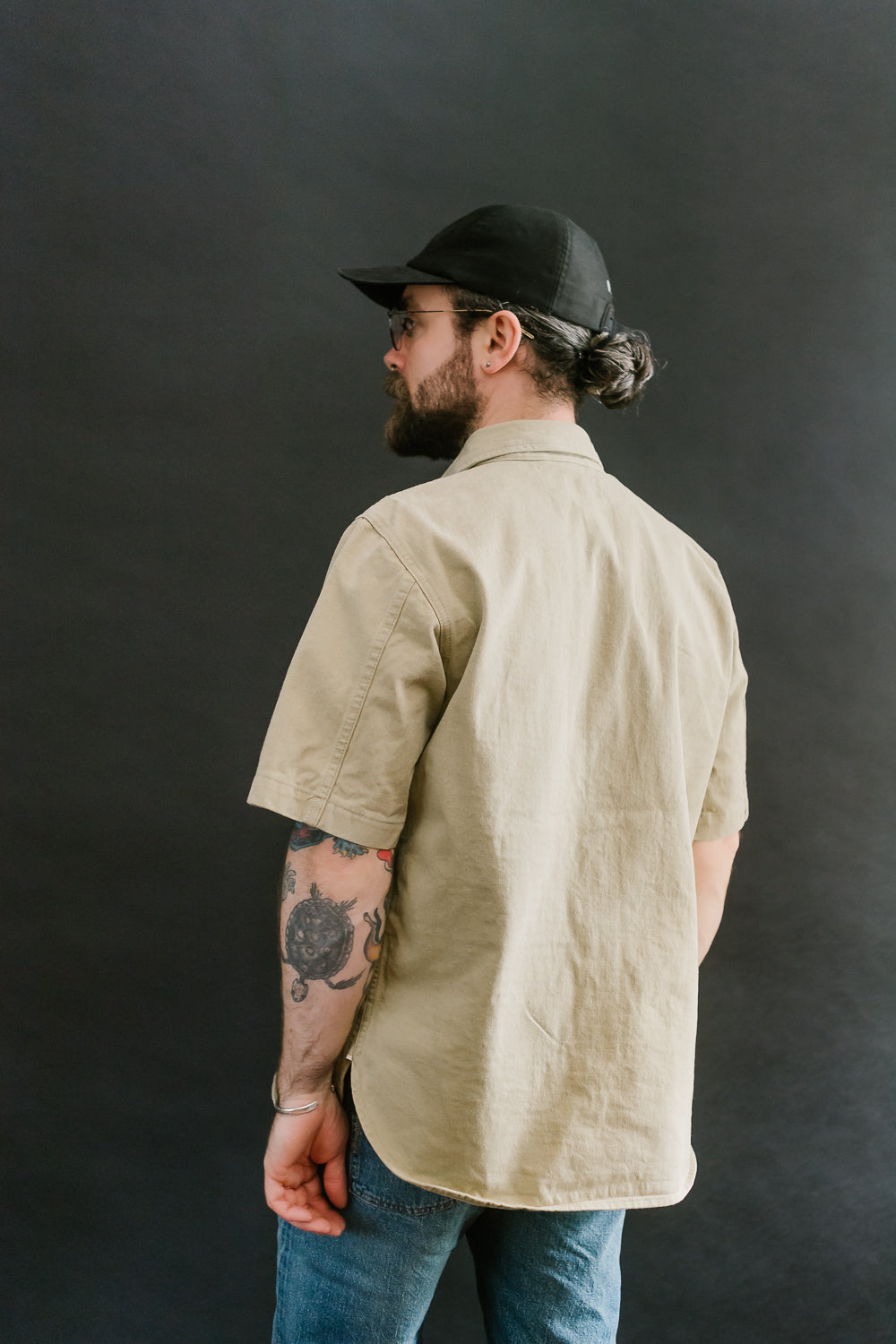 12.5oz - Rinsed Field Shirt Twill Selvedge - Khaki