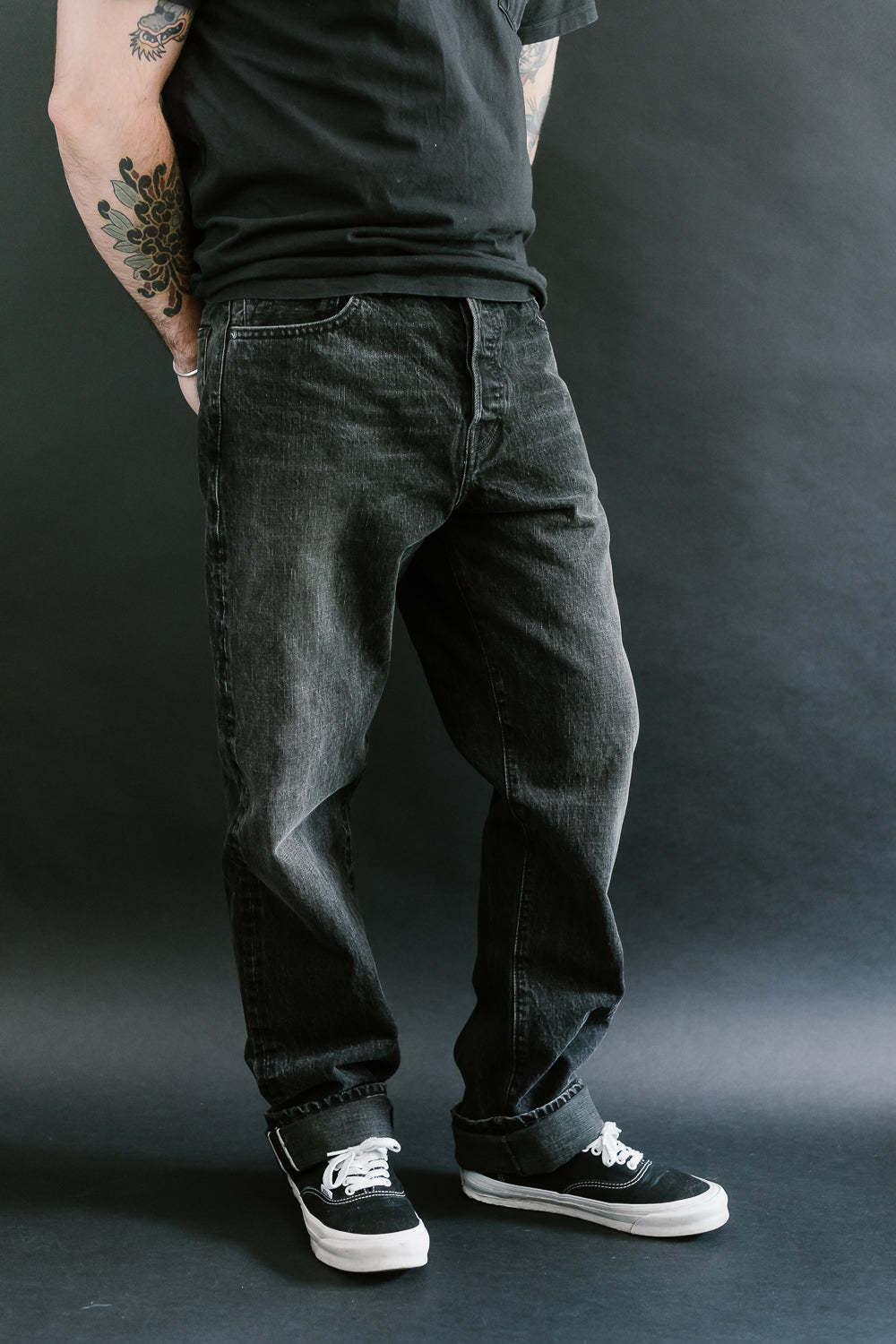 15oz - Washed Selvedge Strider Pant - Light Stealth