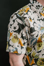 5oz Oxford Shirt Floral Linen - Grey