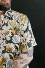 5oz Oxford Shirt Floral Linen - Grey
