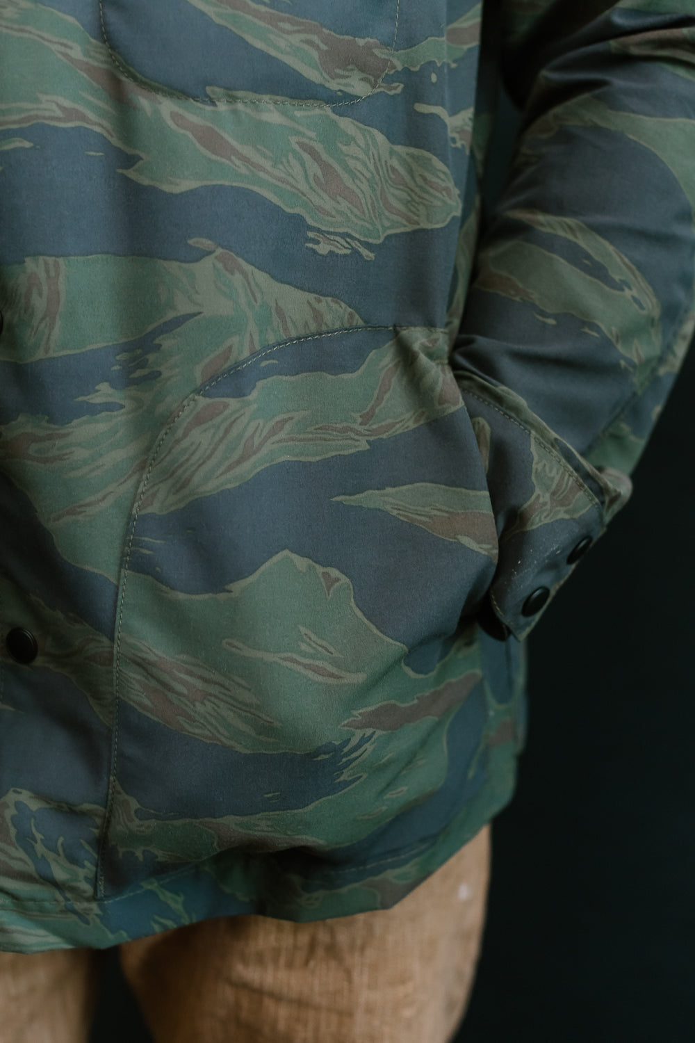 5oz Hooded Supply Jacket - Green Tiger Camo