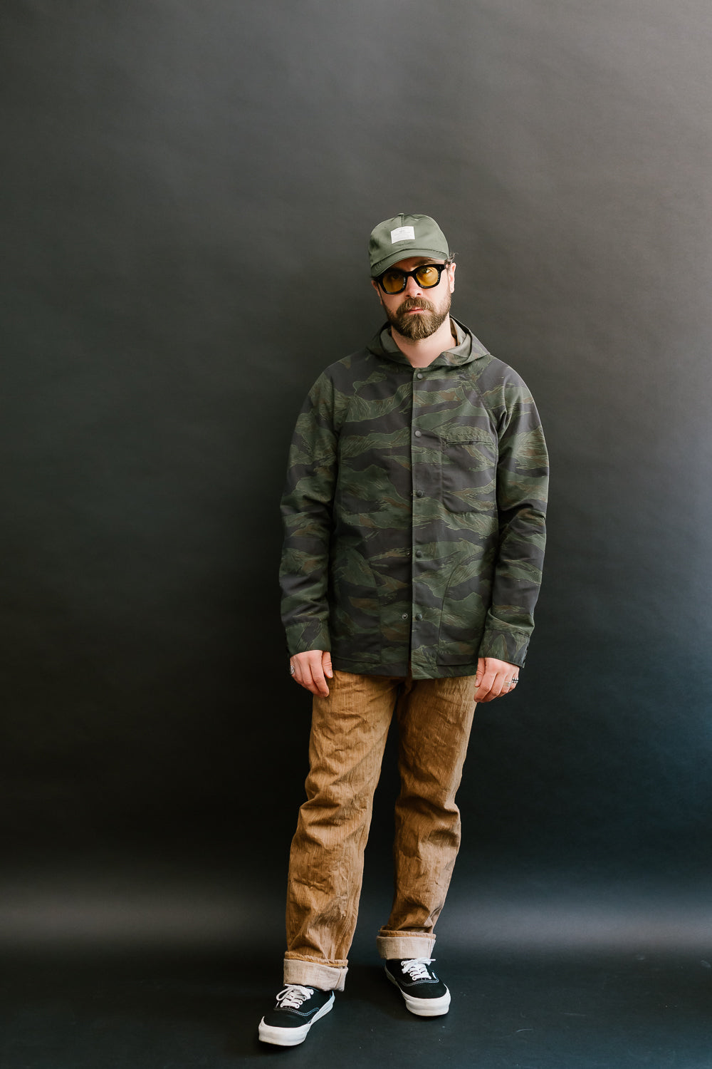 5oz Hooded Supply Jacket - Green Tiger Camo