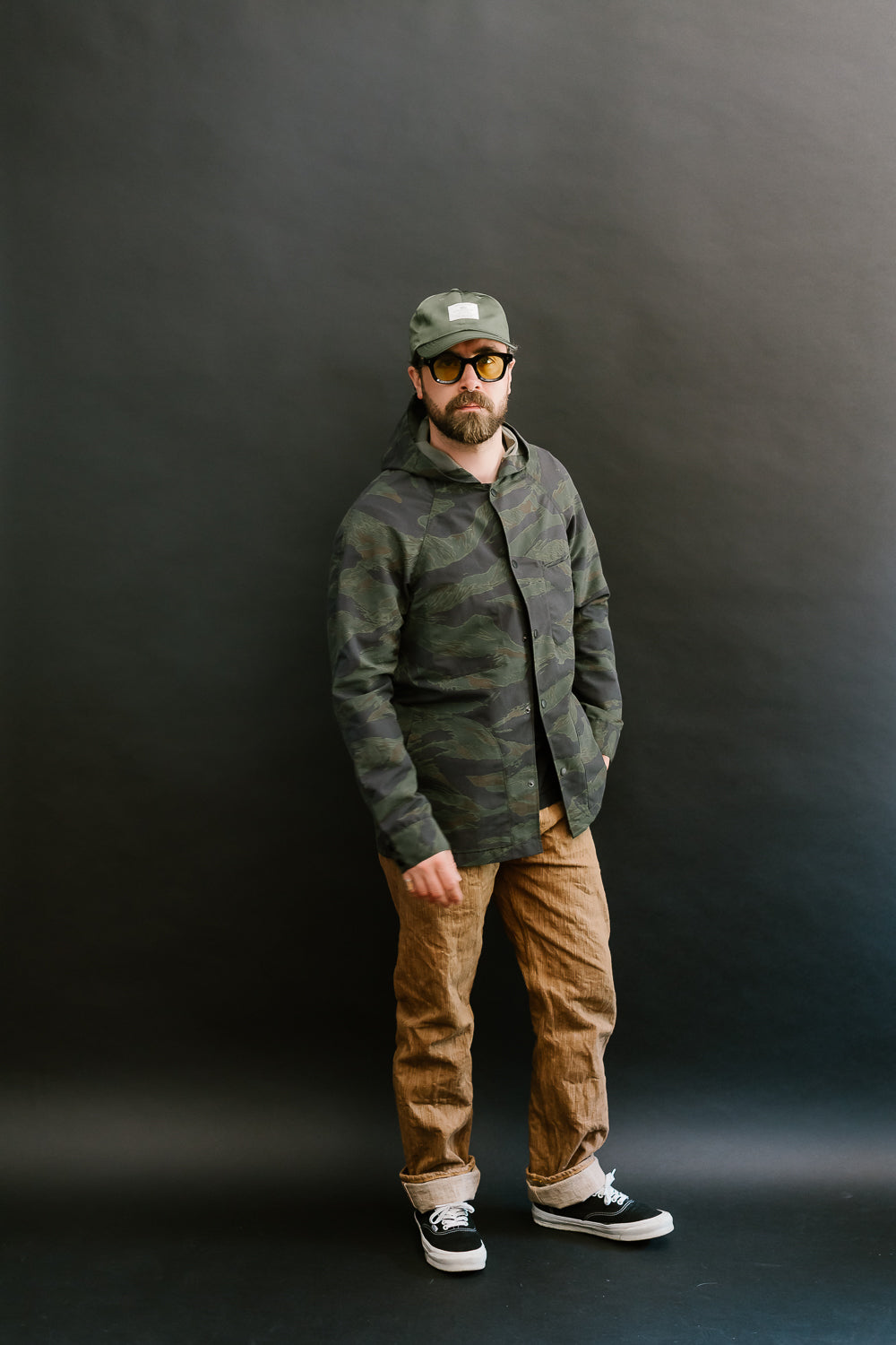 5oz Hooded Supply Jacket - Green Tiger Camo