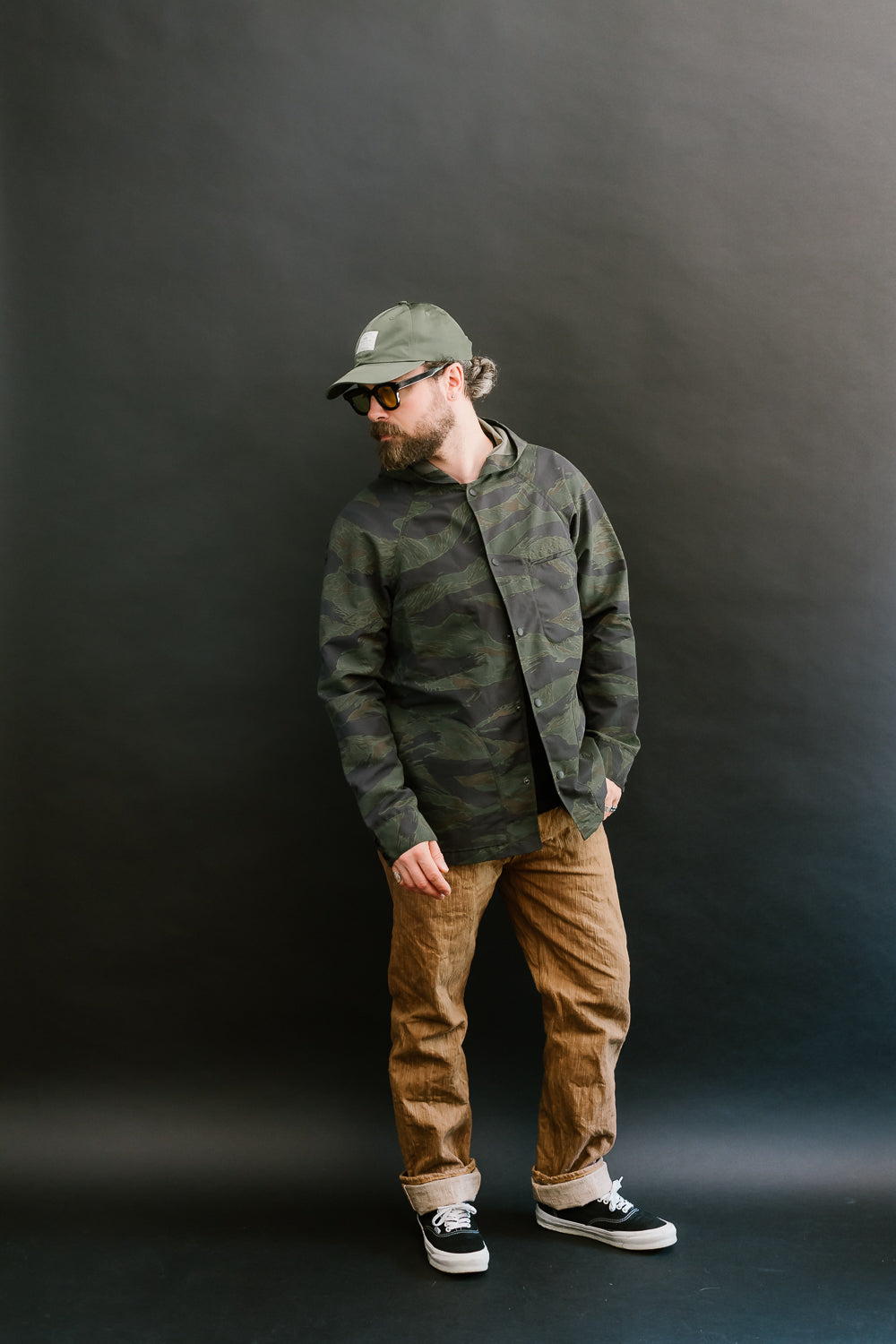 5oz Hooded Supply Jacket - Green Tiger Camo