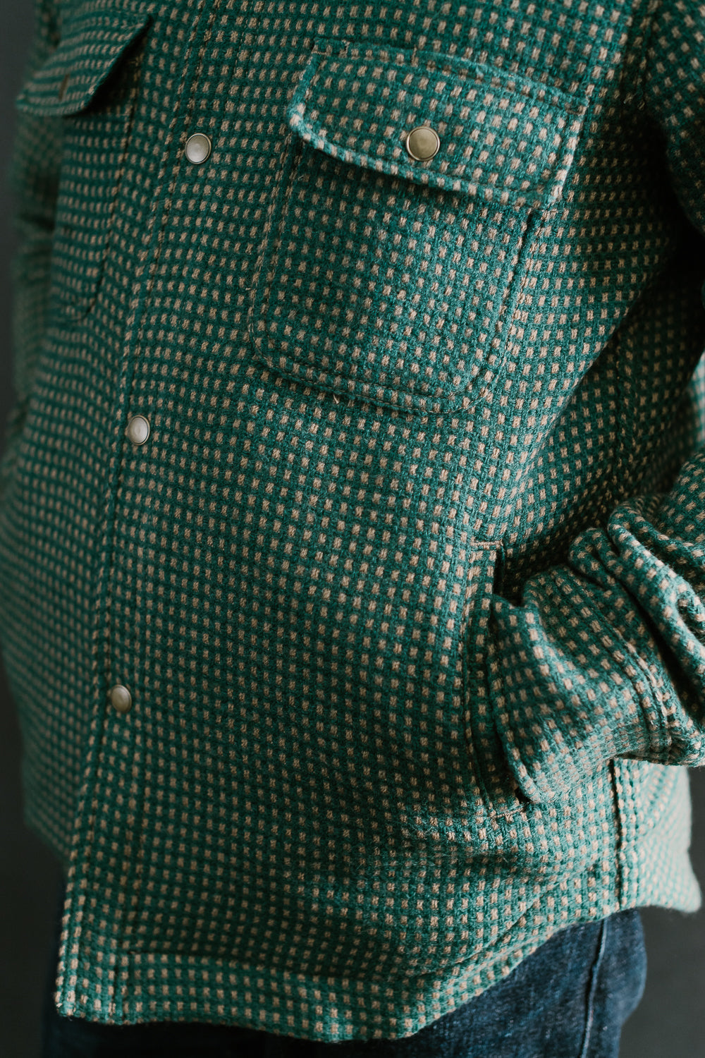Field Shirt Lined Wool Dot - Green