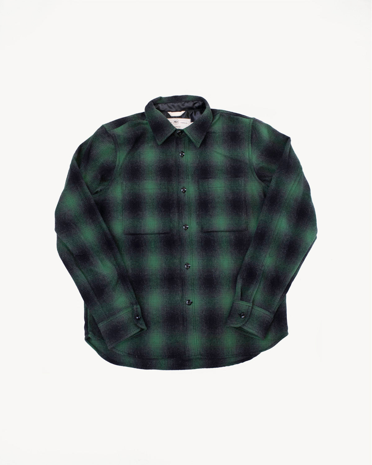 Utility Shirt Plaid Wool - Ombré Green