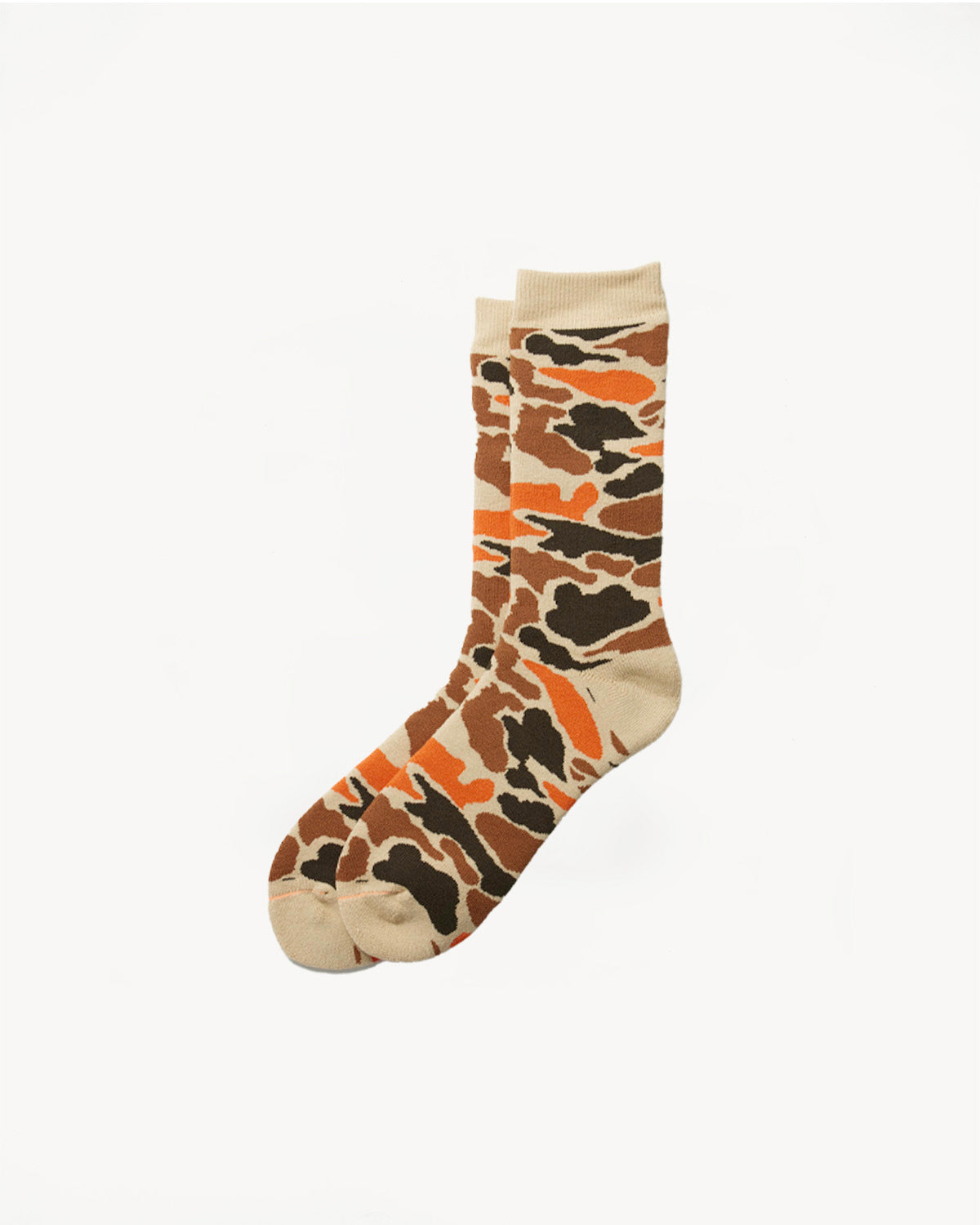 R1339 - Pile Camo Socks - Beige, Orange