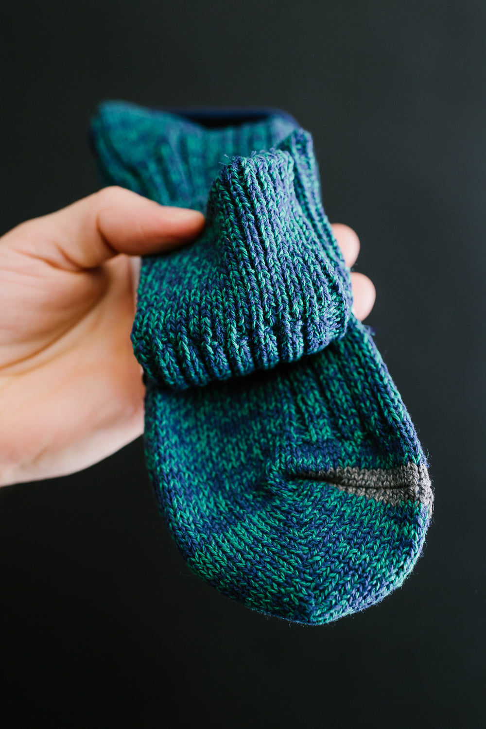 R1448 - Recycled Cotton Ribbed Crew Sock - Blue, Green