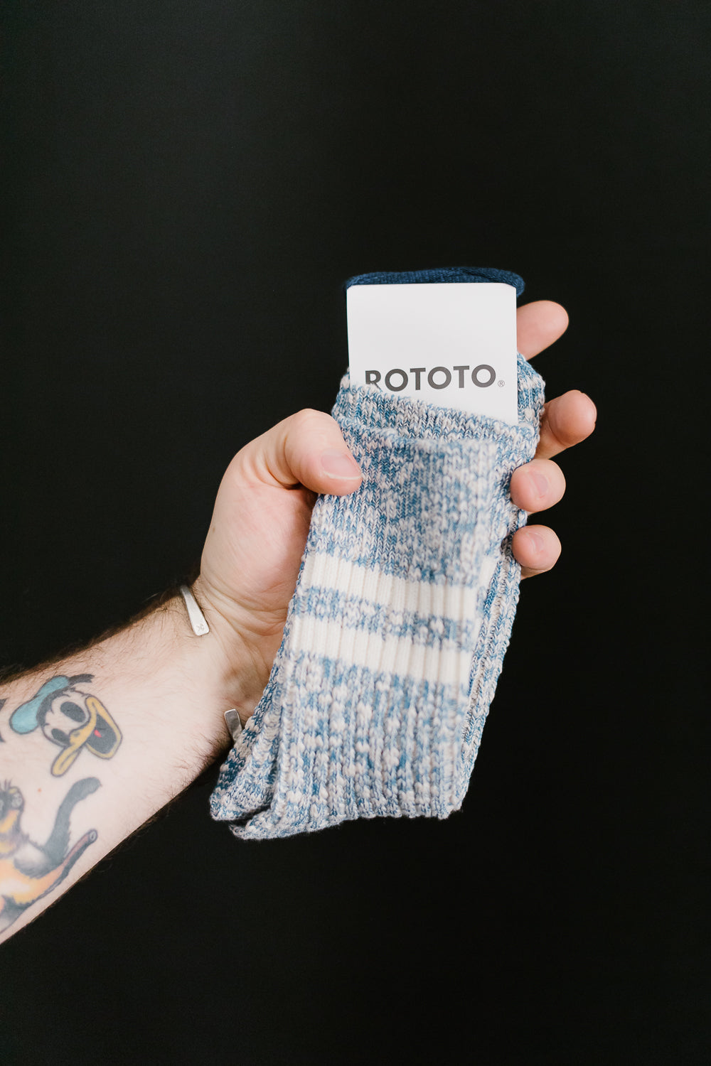 R1485 - OG Cotton Slub Stripe Socks - Blue