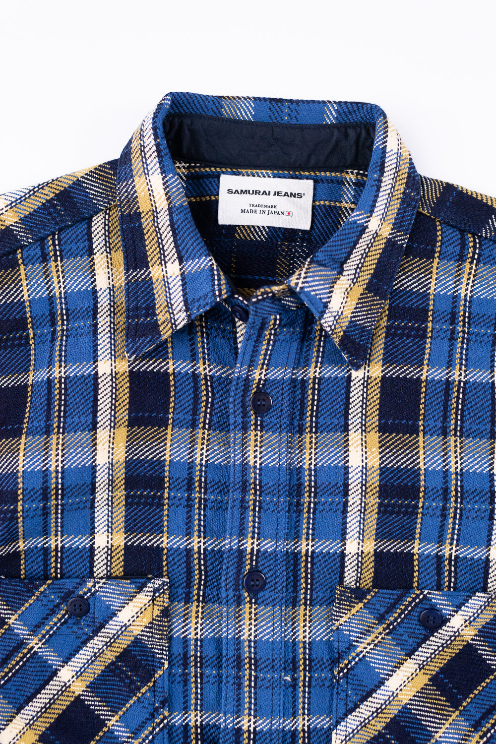 SIN23-01W - Rope Dyed Flannel Check Shirt - Blue, Indigo