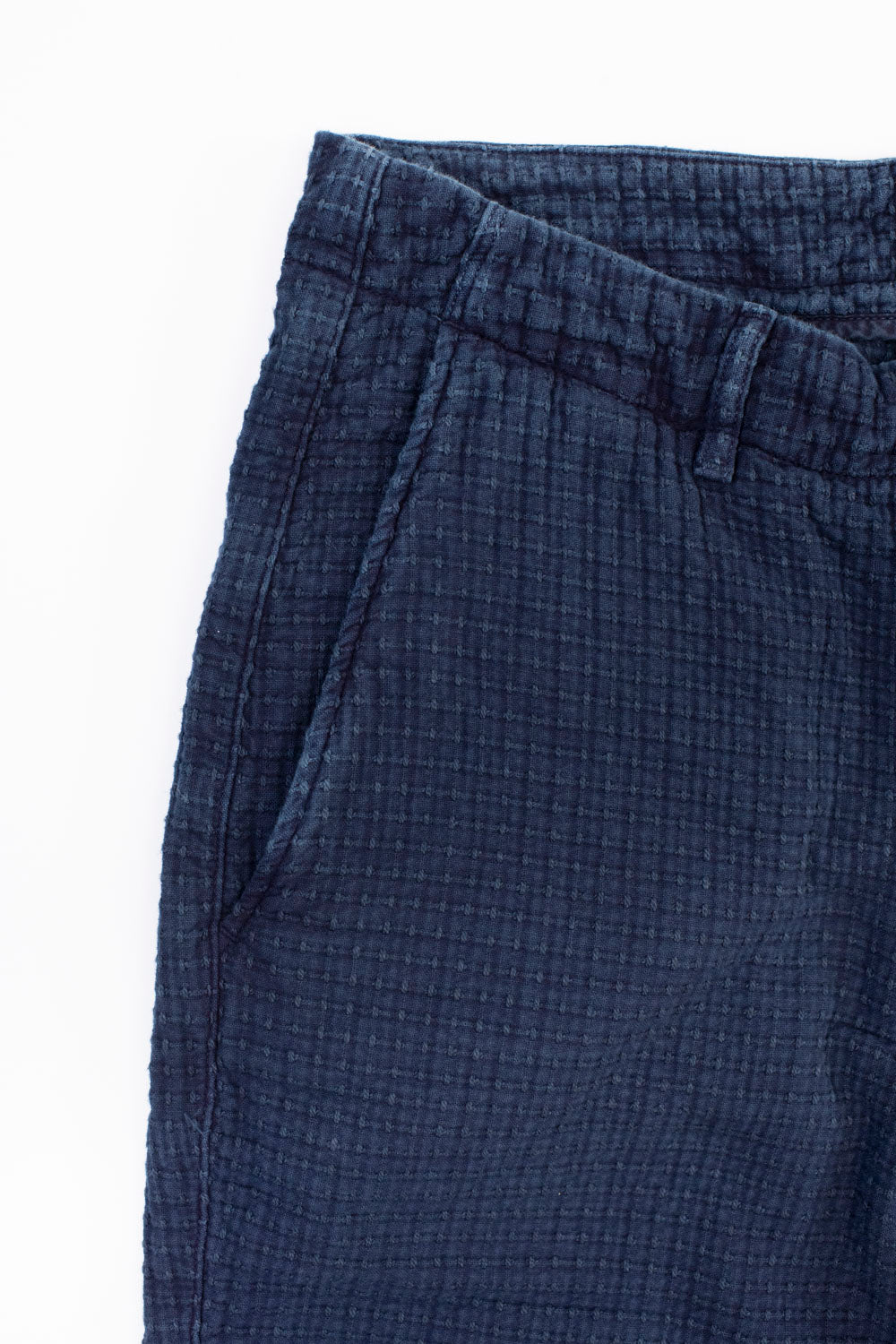 1870 - Stitched Sashiko Trousers Slim Tapered - Indigo
